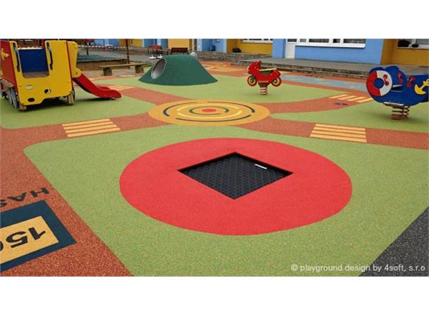 Eurotramp® Kids Trampoline Lekeplass Inkl. fallsikringsplater 150 x 150 cm